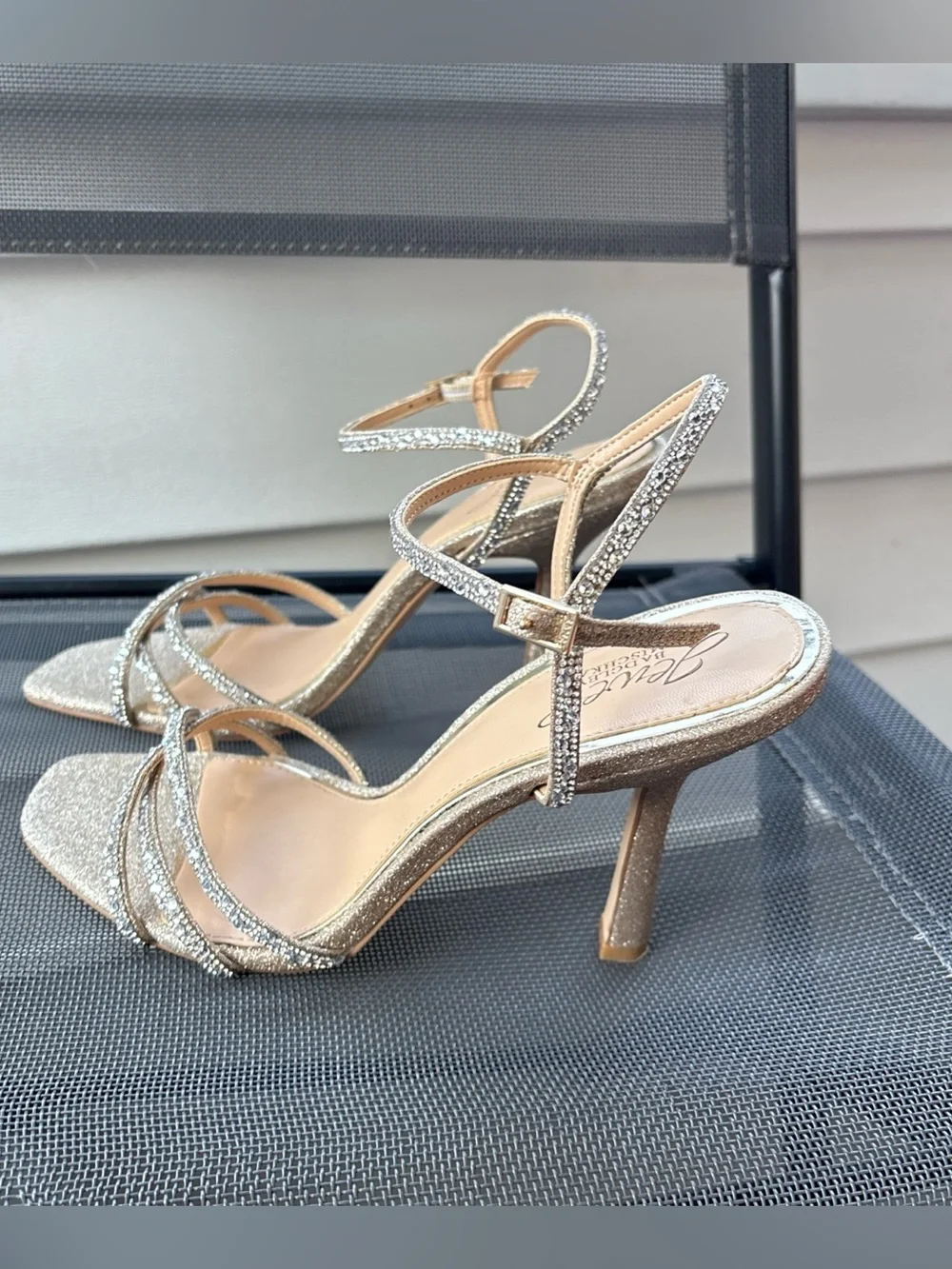 Jewel Badgley Mischka Evening Heels Sandals Size 8.5